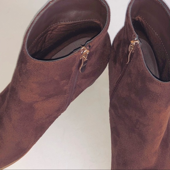Boston Design Studio Brown Suede Ankle Boots - Picture 3 of 7